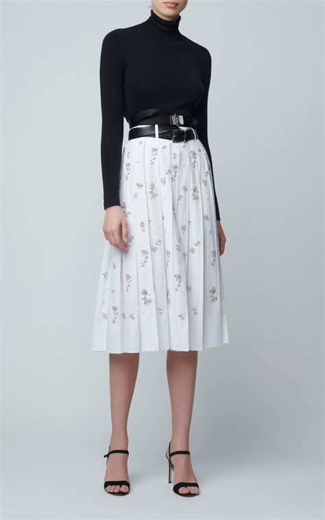 cream prada pencil skirt|prada poplin skirt.